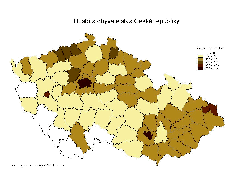 Hustota obyvatelstva ČR