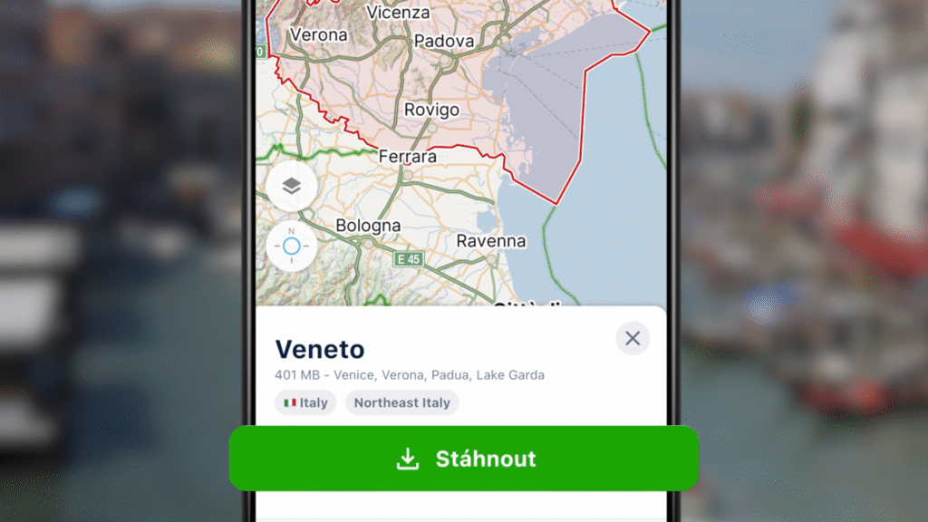 Výběr offline mapy jedním ťuknutím 