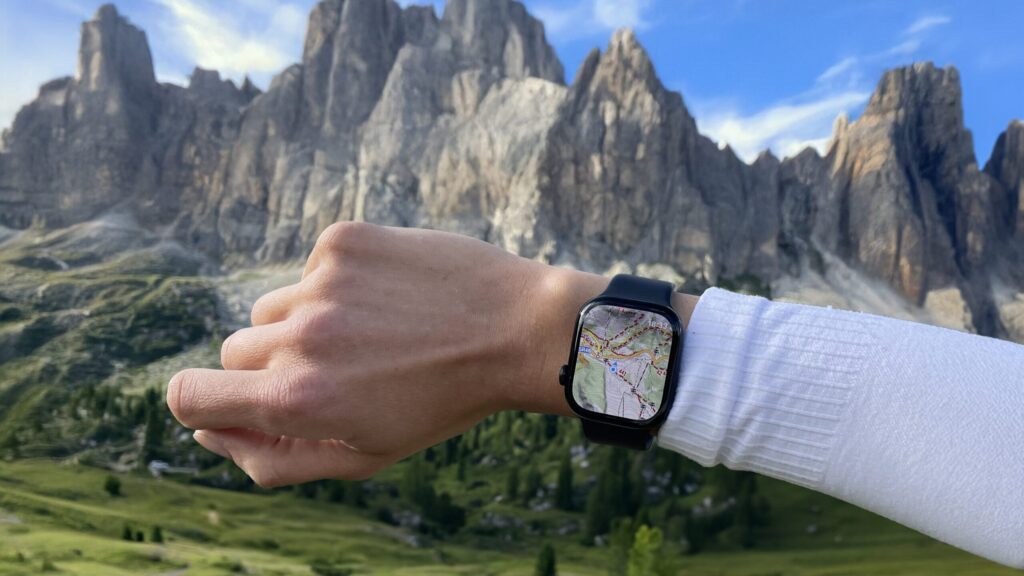 Podrobná turistická mapa v apple watch 